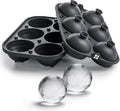 Ice Cube Molds, Large Silicone Sphere & Square Combo with Fill Funnel | 2 Inch round & Square Shapes, Built in Easy Fill Funnel, Large Silicone Combo for Whiskey Bourbon & Cocktails