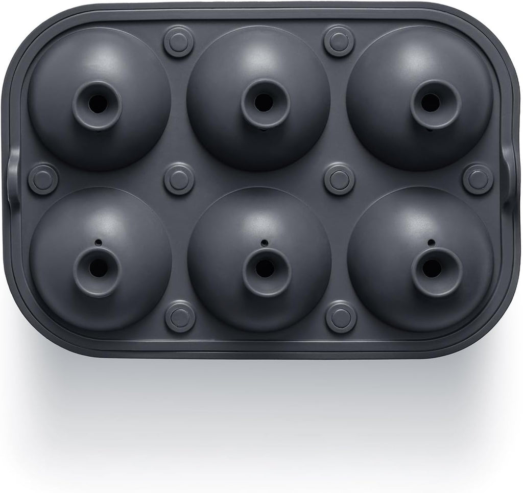 Ice Cube Molds, Large Silicone Sphere & Square Combo with Fill Funnel | 2 Inch round & Square Shapes, Built in Easy Fill Funnel, Large Silicone Combo for Whiskey Bourbon & Cocktails